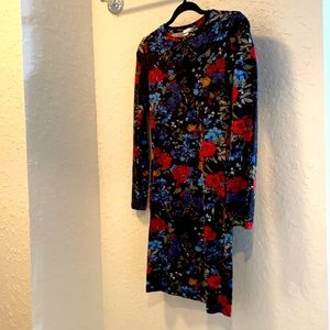 Navy floral cotton dress